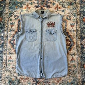 Vintage USA Denim Biker Vest Large